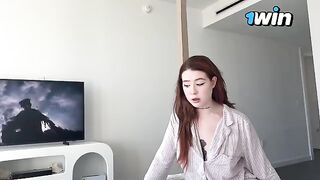 My horny step-sis sneaks into my room for the first orgasm