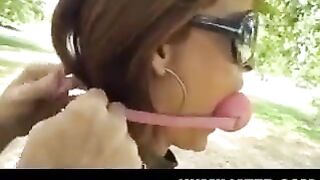 A bunch of girls tied up with bonds and used for rough sex
