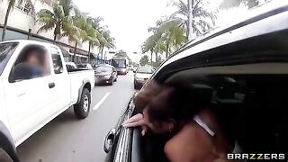 The guy with his friends had fun with two whores in the car