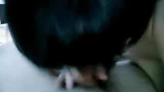 A drunk brunette woke her husband with her mouth full of him