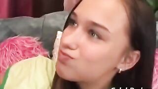 A cute baby has sex with a pusher adult in this hot video