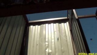 A girl has no shame while fucking in a beach cabin