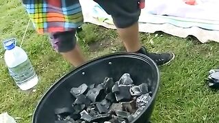 Youth gangbang with Russian students in the nature