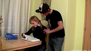 The girl gives herself to her stepbrother