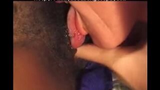 Young black woman fucks an old white guy on the bed