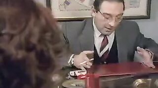 A 50-year-old man fucked a young student on the table in anal sex