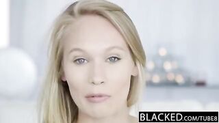 Skinny blonde babe Niger has her first casting experience