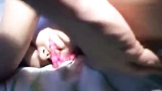 The guy is having fun with a pretty Russian student in the hotel room