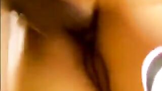 Two mature guys fucked pretty Asian babe at her home