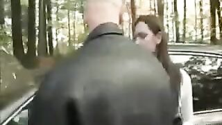 A girl was just a tease and got fucked on the car hood