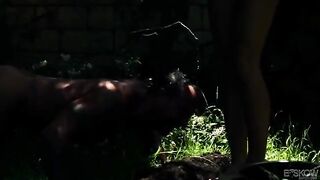 Blonde beauty gets fucked by stranger in the garden, and it’s hot