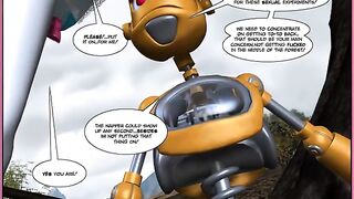 Sex with a comic book robot turns into an unforgettable porn scene