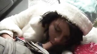 Two drunken Santa Claus individuals fucked the Snow Maiden hard