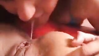 Anal rimming from two captivating girls