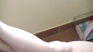 A drunk girl smoked and played with fire, her big tits bouncing