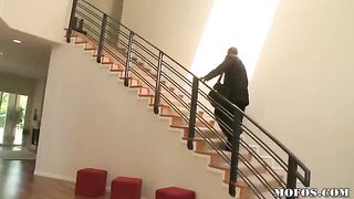 A hot brunette woman fucked by a black man in the house of her husband