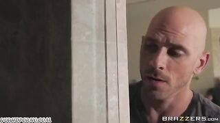 Johnny Sins roughly fucked pretty girl in bedroom, showcasing his powerful stamina