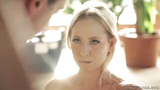 A cute blonde Kiara Lord gently fucked by her husband on horseback