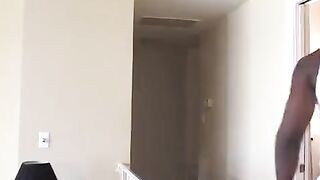 A beautiful blonde woman has anal sex with a black man in the couch