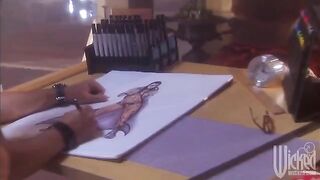A beautiful woman shows her huge and gorgeous tits
