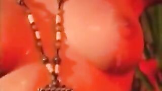 The girl is having fun at home and someone is peeking