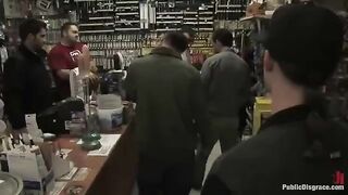 A man fucked a girl hard in the store, she screamed with pleasure