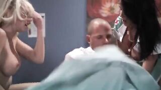 A man fucked two hot nurses in a steamy threesome