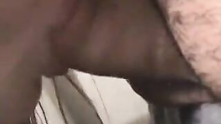 A small dick gets a messy end, flooded by the huge partner’s release