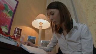 Alena taught English to rich Russian guy with booty