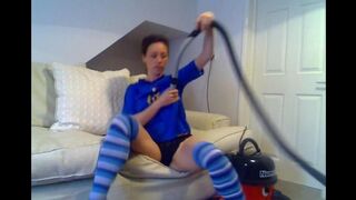 A woman who loves to masturbate with a vacuum cleaner until she cums