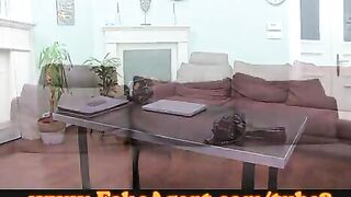 An attractive girl has an interview on a casting couch and gets fucked
