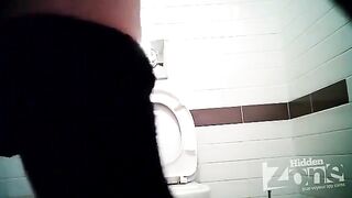Camera hidden in the toilet of the shop, unexpected intimate moment