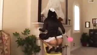 The husband fucked the housekeeper while his wife was away