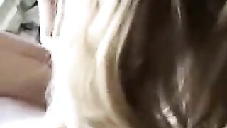 A young girl has sex at home in a homemade setting with intense passion