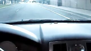 Nikki made a blowjob right in the car, it was a very hot day