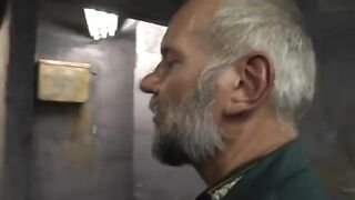 A young woman was cruelly fucked by several guys in a prison setting