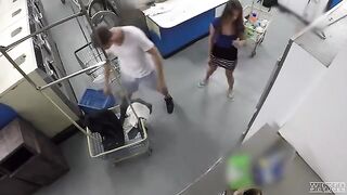 The baby is fucking on the laundry machine hidden camera