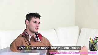 Blonde beauty dreams about porn star career and fucking on casting couch