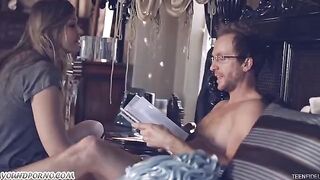 The seductive daughter fucked by her father in this hot eporn video