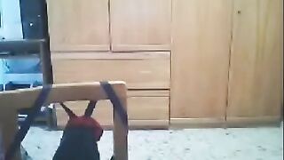 A naughty girl fucks in front of her husband's webcam