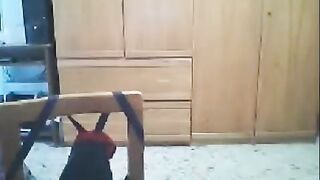 A naughty girl fucks in front of her husband's webcam