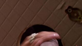 A woman made a blowjob right in the toilet bowl