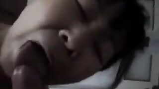The Chinese woman practices her blowjob skills on her boyfriend