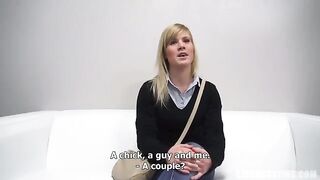 A pretty 25-year-old Czech girl made blowjob at the porn casting