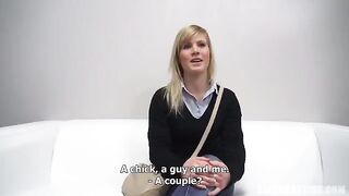A pretty 25-year-old Czech girl made blowjob at the porn casting