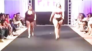 Fatty bitches running on the beach in their swimsuits