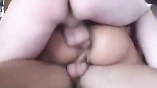 Two guys fuck one girl at the same time with intense passion