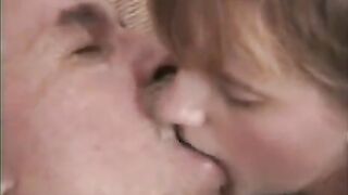 The grandfather pulled his finger to his granddaughter's cunt