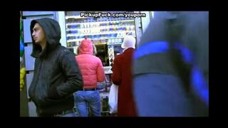 Guy, having fun, picked up a blonde and fucked her on the street