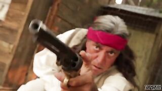 A cowboy punished a girl but licked her pink clitoris with pleasure